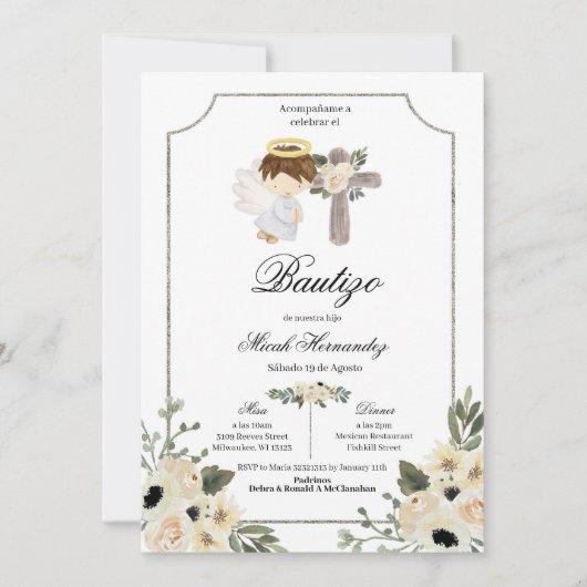 Silver Cross Mi Bautizo Einladung (Vorderseite)