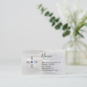 Silver Cross und Gem Business Card Visitenkarte (Stehend Vorderseite)