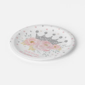 Silver Crown Blush Pink Royal Princess Pappteller (Schrägansicht)
