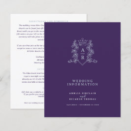 Silver Crown Monogram Hochzeitsgast-Informationen