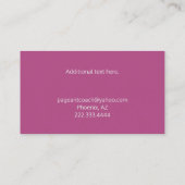 Silver Crown Pageant Coach Business Card Visitenkarte (Rückseite)