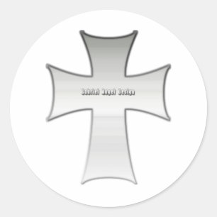 Silver Crucifix Runder Aufkleber