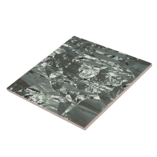 Silver Crumpled Foil Fliese (Seite)