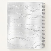 Silver Crystal Agate Gem Geode Glitzer Notizblock (Rückseite)