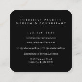 Silver Crystal Ball Psychische Medium Moon Sun Quadratische Visitenkarte (Rückseite)