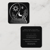 Silver Crystal Ball Psychische Medium Moon Sun Quadratische Visitenkarte (Vorne/Hinten)