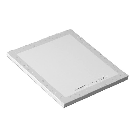 Silver Crystal Confetti Notepad 5.5" x 6" Notizblock (angewinkelt)