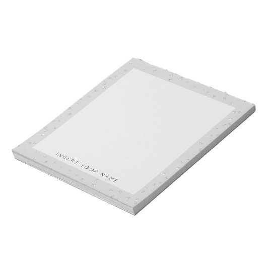 Silver Crystal Confetti Notepad 5.5" x 6" Notizblock (Rotiert)