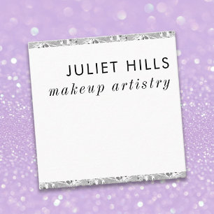 Silver Crystal Equent Square Business Card Quadratische Visitenkarte