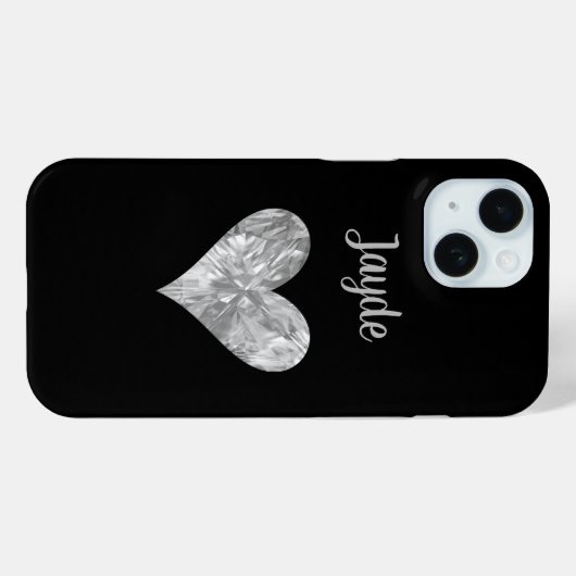 Silver Crystal Heart Handy Case (Rückseite (Horizontal))
