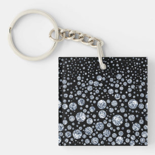 Silver Crystal Metallic Black Schlüsselanhänger