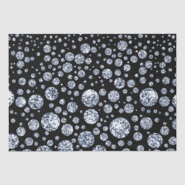Silver Crystal Metallic Black Seidenpapier