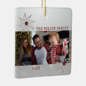 Silver Crystal Snowflake mit Rotem Kristall Keramikornament (Rechts)