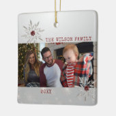 Silver Crystal Snowflake mit Rotem Kristall Keramikornament (Links)