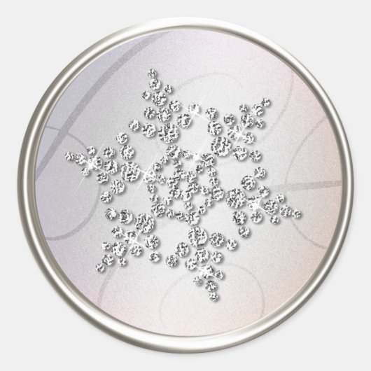 Silver Crystal Snowflake Umschlag Aufkleber (Vorderseite)
