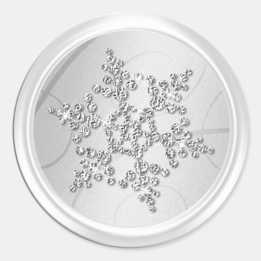 Silver Crystal Snowflake Umschlag Aufkleber (Vorderseite)