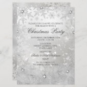 Silver Crystal Snowflake Weihnachts-Party laden Einladung (Vorne/Hinten)