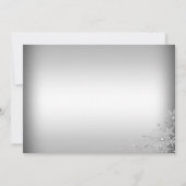 Silver Crystal Snowflake Weihnachtsessen Party Einladung (Rückseite)