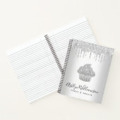 Silver Cupcake Glitzer Tropfen Bäckerei Koch Kondi Notizblock (Innenseite)