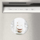 Silver Cupcake Swirl Magnete Magnet (In Situ (Geschirrspüler))