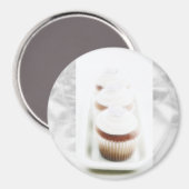Silver Cupcake Swirl Magnete Magnet (Vorderseite/Rückseite)