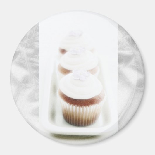 Silver Cupcake Swirl Magnete Magnet (Vorne)