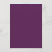 Silver Curls Elegant Plum Purple Wedding Details Begleitkarte (Rückseite)