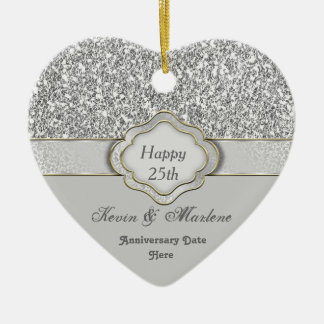 Silver CUSTOM 25. JAHRESGESCHENKE ORNAMENT