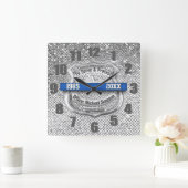 Silver Custom Blue Line Police Officer - Bezahlung Quadratische Wanduhr (Zuhause)