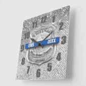 Silver Custom Blue Line Police Officer - Bezahlung Quadratische Wanduhr (Winkel)