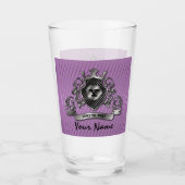 Silver Custom Elegante Monogram Design Glas (Vorderseite)