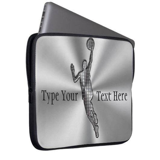 Silver Custom Laptop Sleeves 15, ADD Your TEXT (Vorne Rechts)