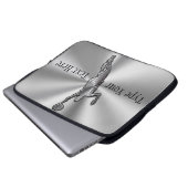 Silver Custom Laptop Sleeves 15, ADD Your TEXT (Vorne Knopf)