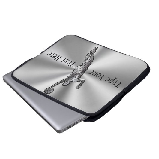 Silver Custom Laptop Sleeves 15, ADD Your TEXT (Vorne Knopf)