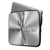 Silver Custom Laptop Sleeves 15, ADD Your TEXT (Vorderseite Links)