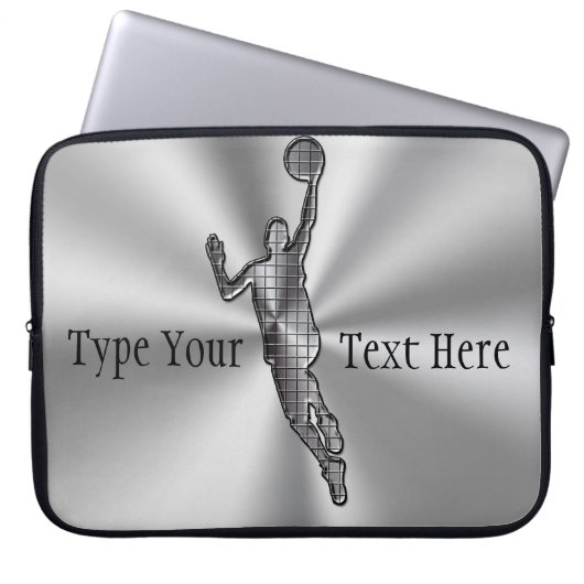 Silver Custom Laptop Sleeves 15, ADD Your TEXT (Vorderseite)