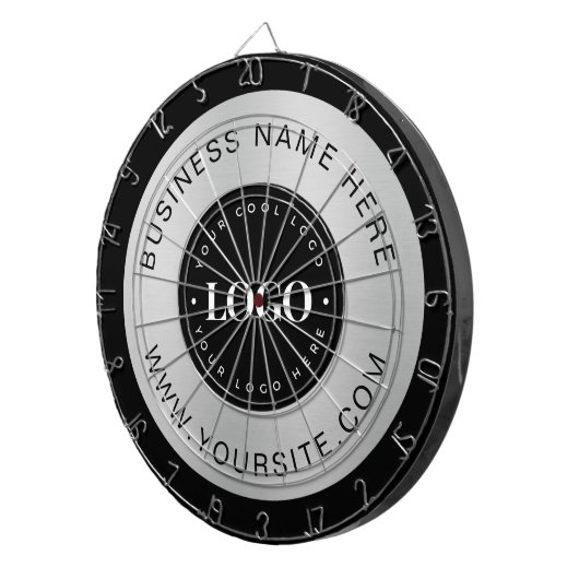 Silver Custom Logo Text Company - Markenbezeichnun Dartscheibe (Vorderseite rechts)