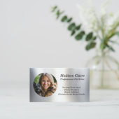Silver Custom Pet Sitting Business Card Visitenkarte (Stehend Vorderseite)