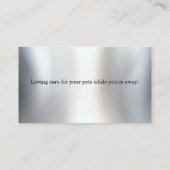 Silver Custom Pet Sitting Business Card Visitenkarte (Rückseite)