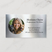 Silver Custom Pet Sitting Business Card Visitenkarte (Vorderseite)