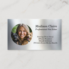 Silver Custom Pet Sitting Business Card Visitenkarte