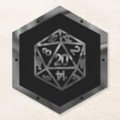Silver D20 Crit AF | PNP Tabletop Role Player Diät Untersetzer (Vorderseite)