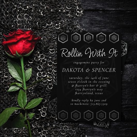 Silver D20 Crit | PnP Role Player Dice Probe Einladung