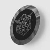 Silver D20 Crit | PNP Tabletop Role Player Diät Runde Wanduhr (Winkel)