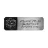 Silver D20 Crit | Role Player Dice Rücksendeadress (Vorne)