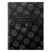 Silver D20 Muster | PNP Tabletop Würfel Notizblock (Vorderseite)