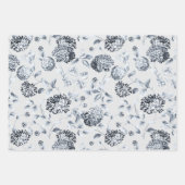 Silver Dahlias Floral Vine on Pearl Gray Geschenkpapier Set (Vorderseite 3)