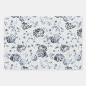 Silver Dahlias Floral Vine on Pearl Gray Geschenkpapier Set (Vorderseite 2)