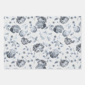 Silver Dahlias Floral Vine on Pearl Gray Geschenkpapier Set (Vorderseite)