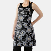 Silver Daisies on Black Personalisiert Schürze (InSitu)